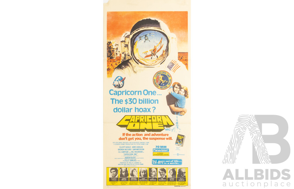 Capricorn One (1977), Original Australian Daybill Cinema Poster, M.A.P.S. Litho Pty. Ltd.