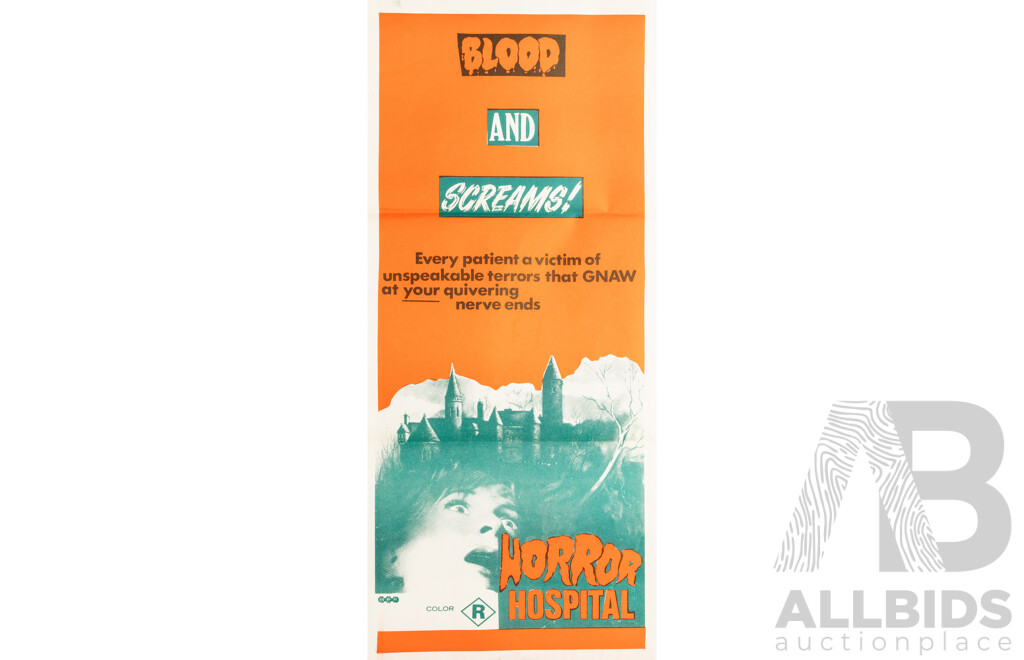 Horror Hospital (1973), Original Australian Daybill Cinema Poster