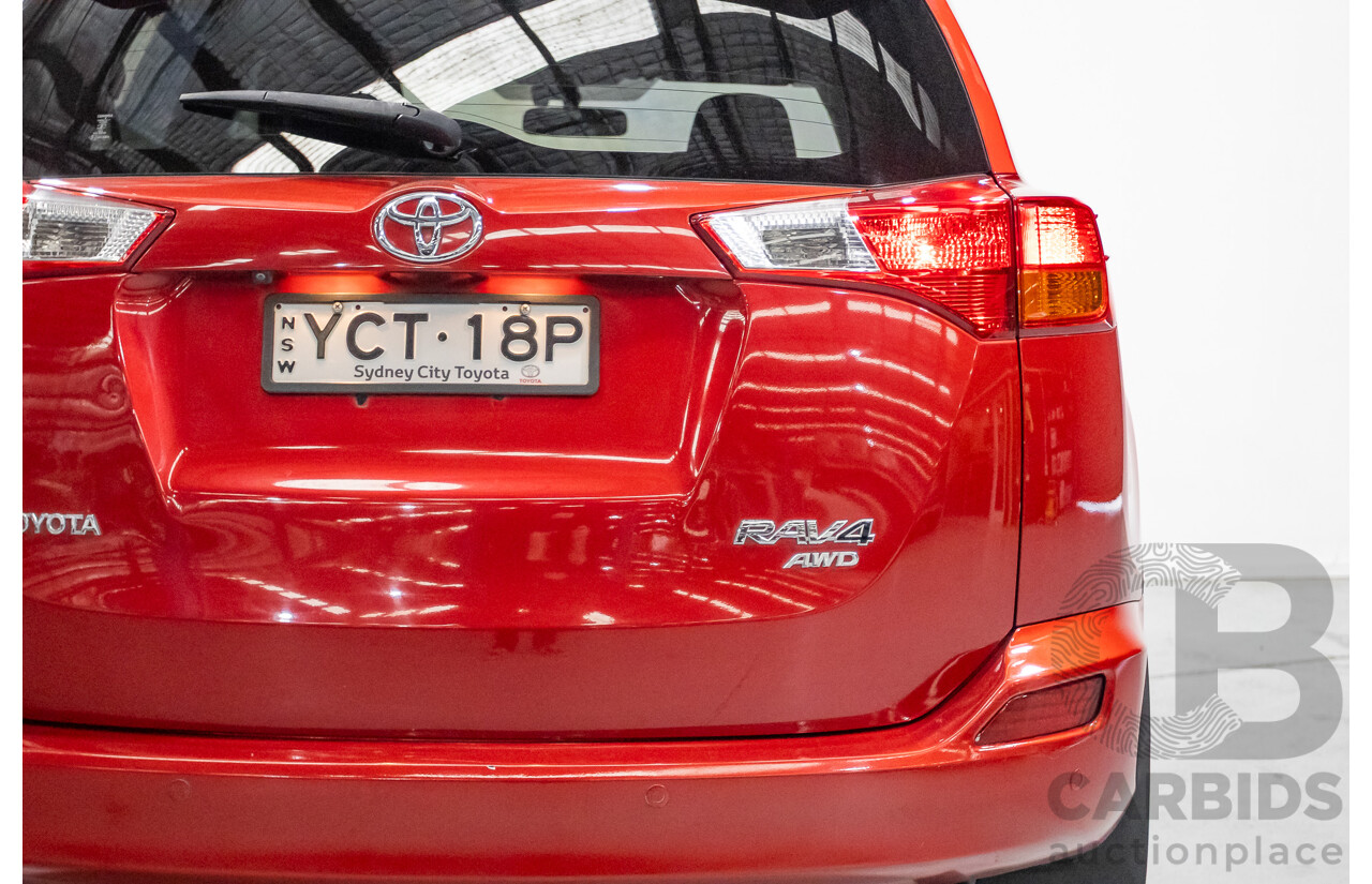 9/2014 Toyota Rav4 GXL (AWD) ASA44R MY14 4d Wagon Barcelona Red Metallic 2.5L