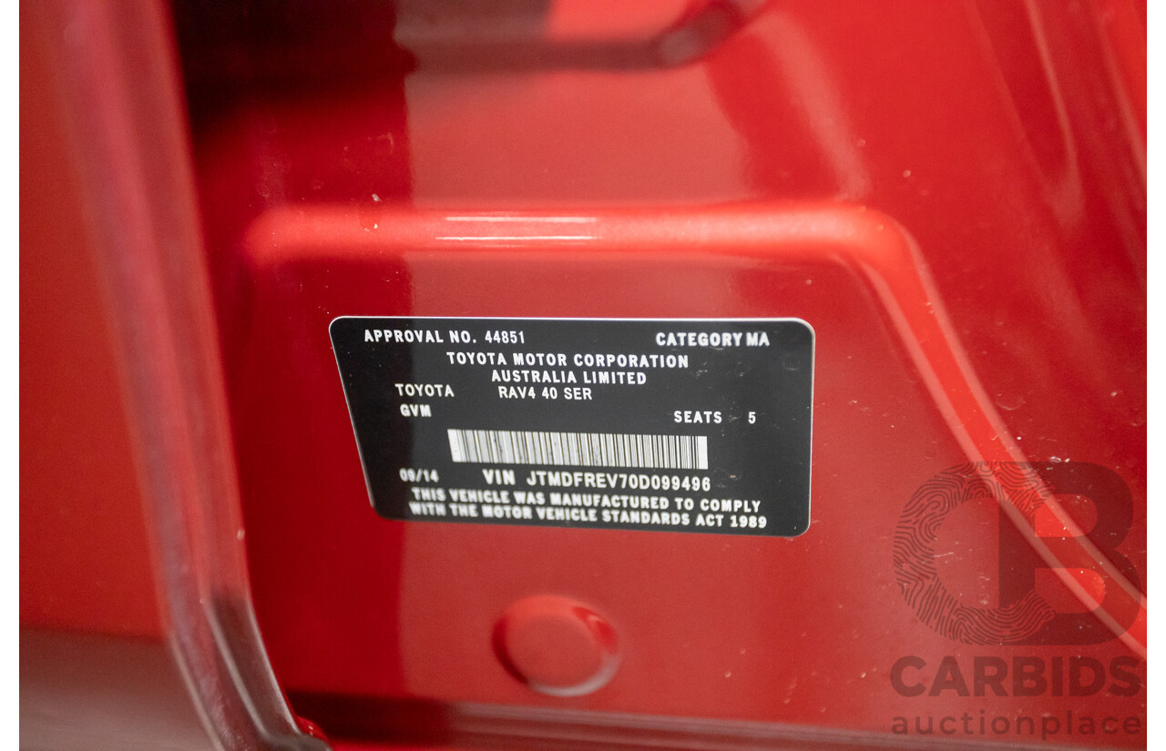 9/2014 Toyota Rav4 GXL (AWD) ASA44R MY14 4d Wagon Barcelona Red Metallic 2.5L