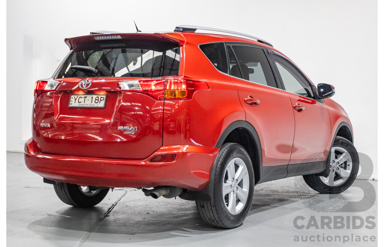 9/2014 Toyota Rav4 GXL (AWD) ASA44R MY14 4d Wagon Barcelona Red Metallic 2.5L
