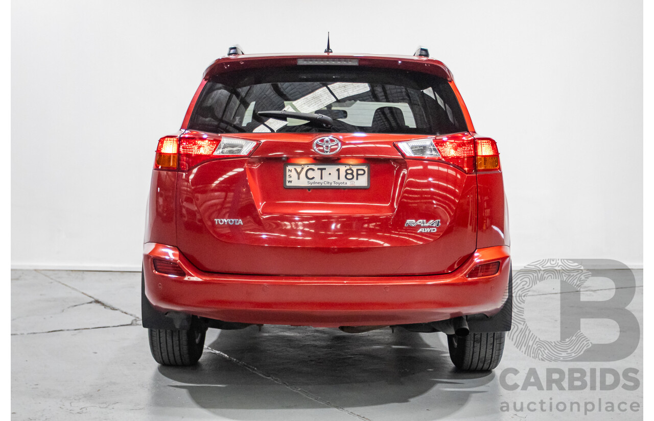 9/2014 Toyota Rav4 GXL (AWD) ASA44R MY14 4d Wagon Barcelona Red Metallic 2.5L