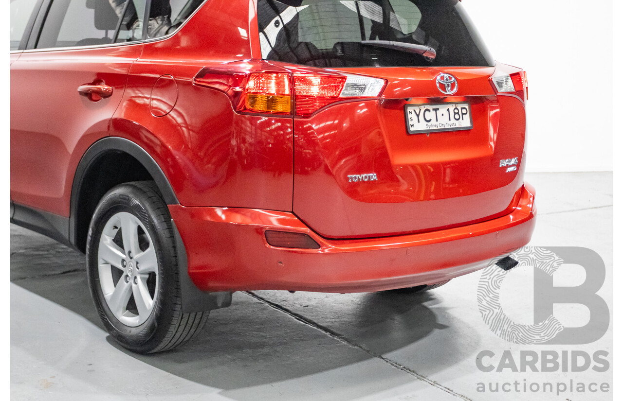 9/2014 Toyota Rav4 GXL (AWD) ASA44R MY14 4d Wagon Barcelona Red Metallic 2.5L