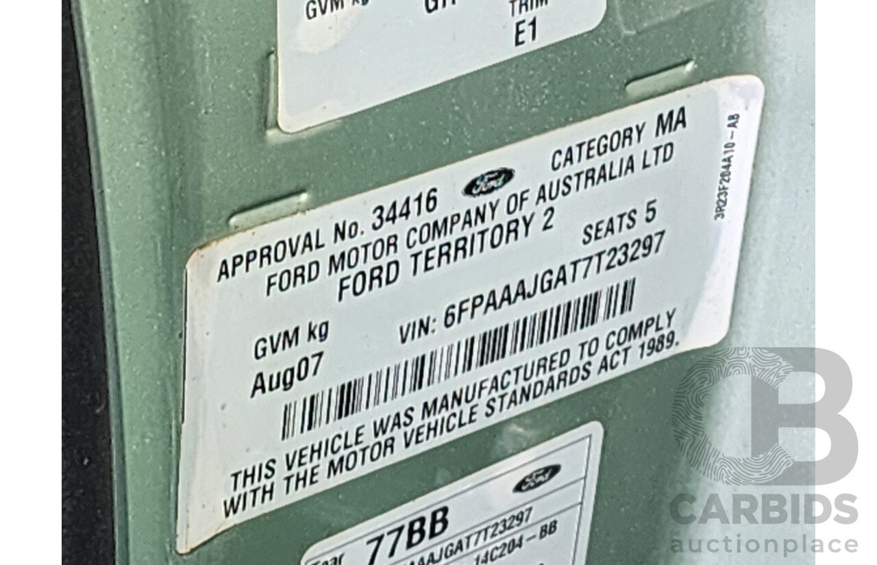 08/2007 Ford Territory TX (4x4) SY 4d Wagon Green 4.0L