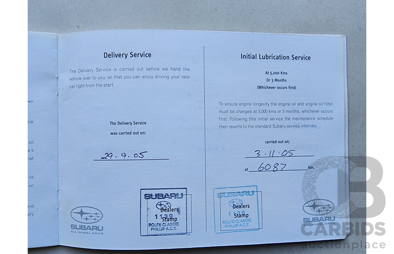 09/2005 Subaru Outback 2.5i Safety MY05 4d Wagon Blue 2.5L