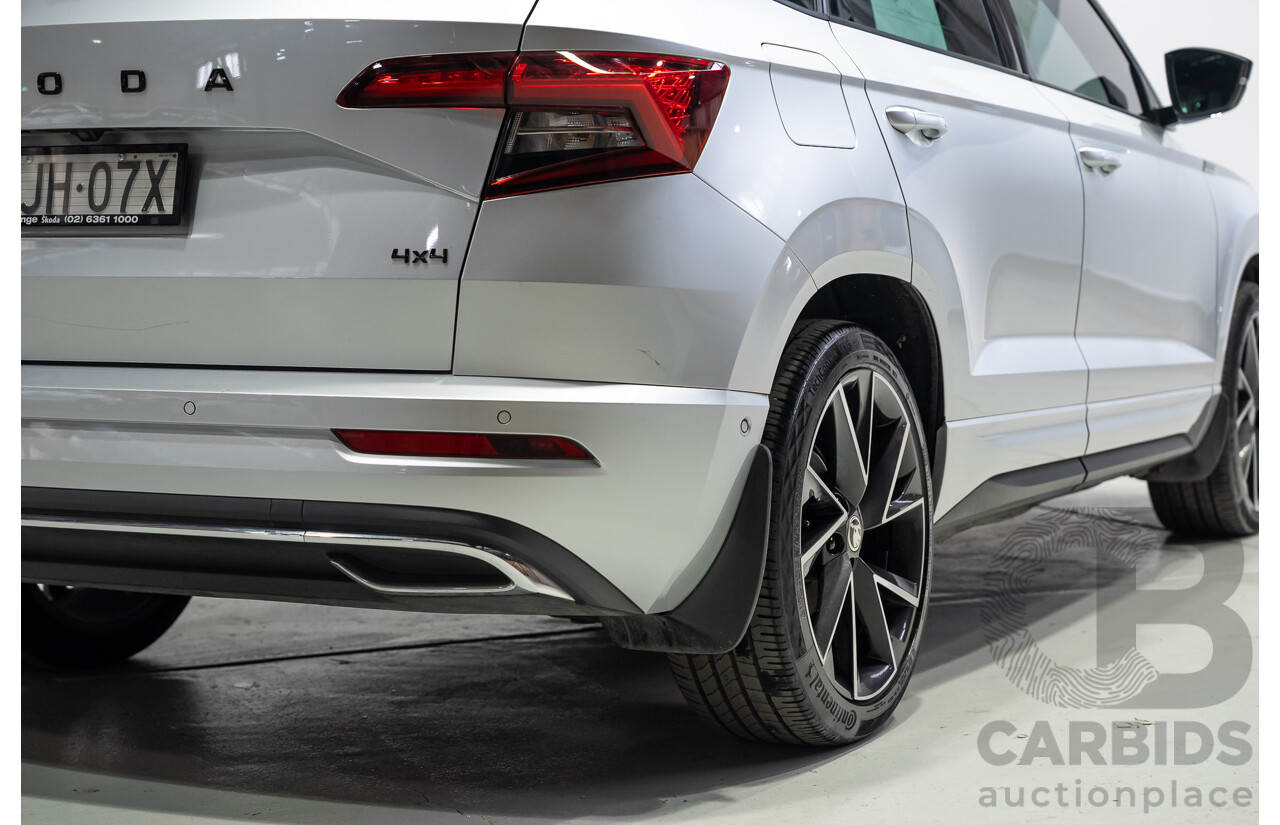 07/2020 Skoda Karoq 140TSI Sportline (4x4) NU MY20 4D Wagon Silver Turbo 2.0L
