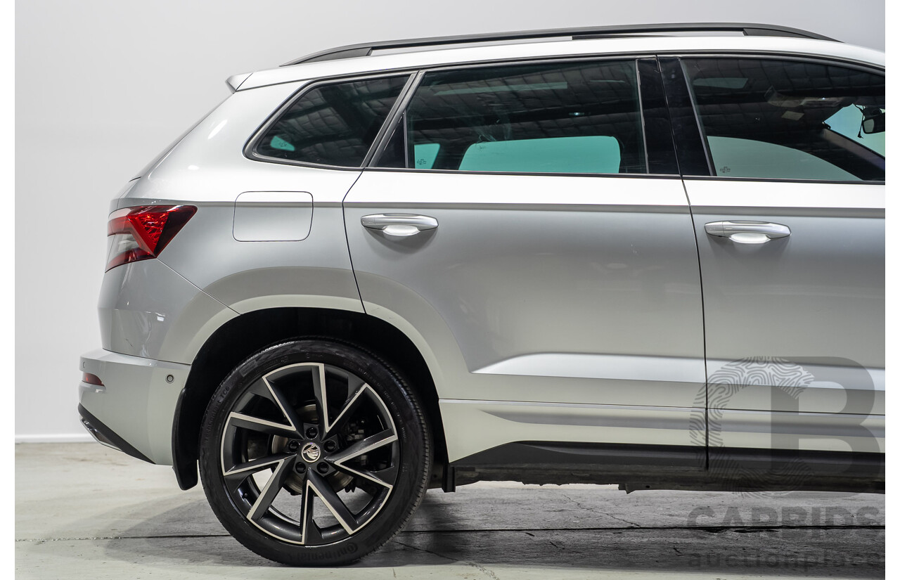 07/2020 Skoda Karoq 140TSI Sportline (4x4) NU MY20 4D Wagon Silver Turbo 2.0L