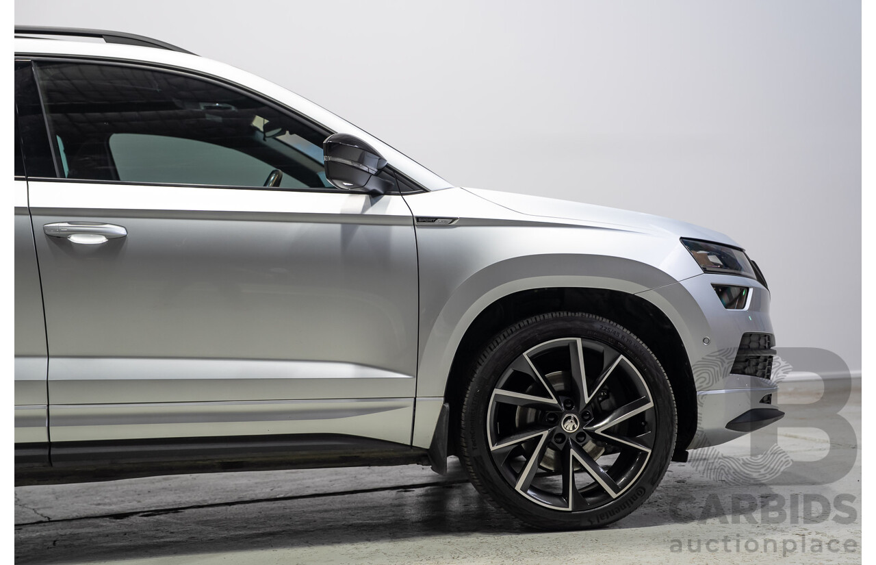 07/2020 Skoda Karoq 140TSI Sportline (4x4) NU MY20 4D Wagon Silver Turbo 2.0L