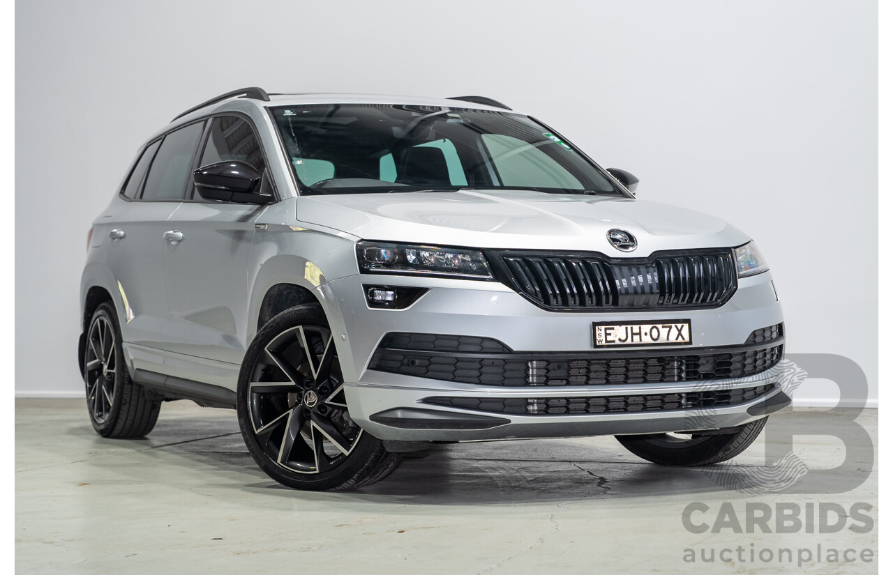 07/2020 Skoda Karoq 140TSI Sportline (4x4) NU MY20 4D Wagon Silver Turbo 2.0L