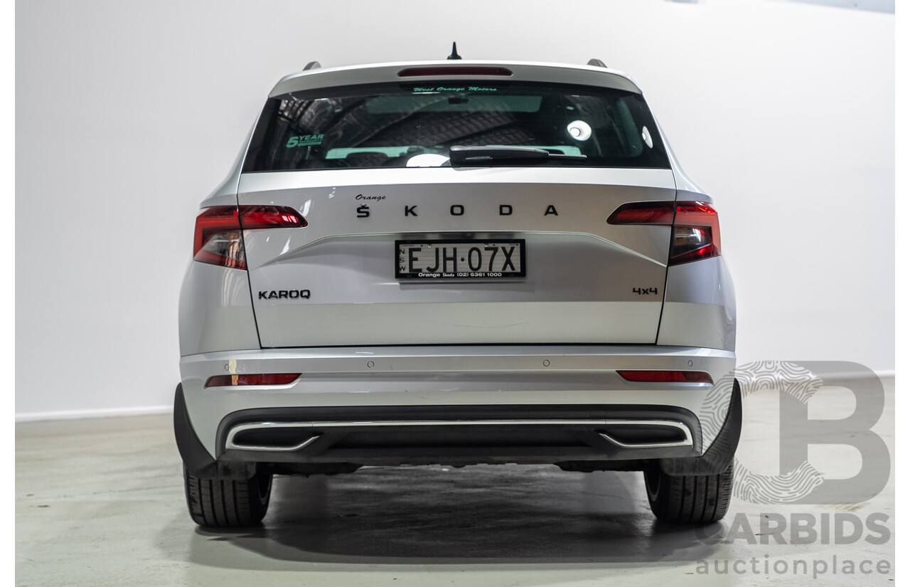 07/2020 Skoda Karoq 140TSI Sportline (4x4) NU MY20 4D Wagon Silver Turbo 2.0L