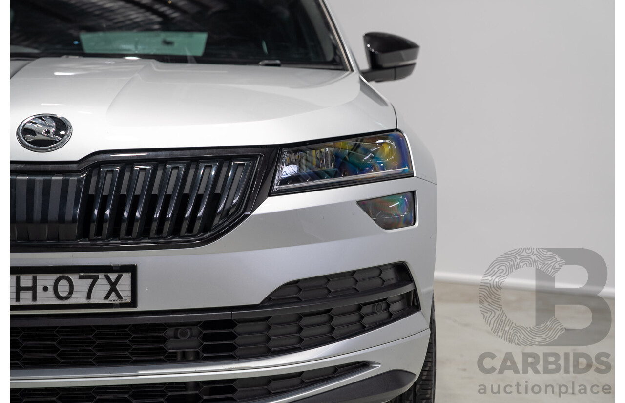 07/2020 Skoda Karoq 140TSI Sportline (4x4) NU MY20 4D Wagon Silver Turbo 2.0L