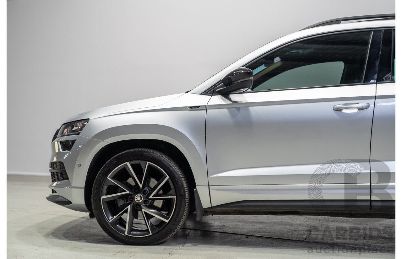 07/2020 Skoda Karoq 140TSI Sportline (4x4) NU MY20 4D Wagon Silver Turbo 2.0L