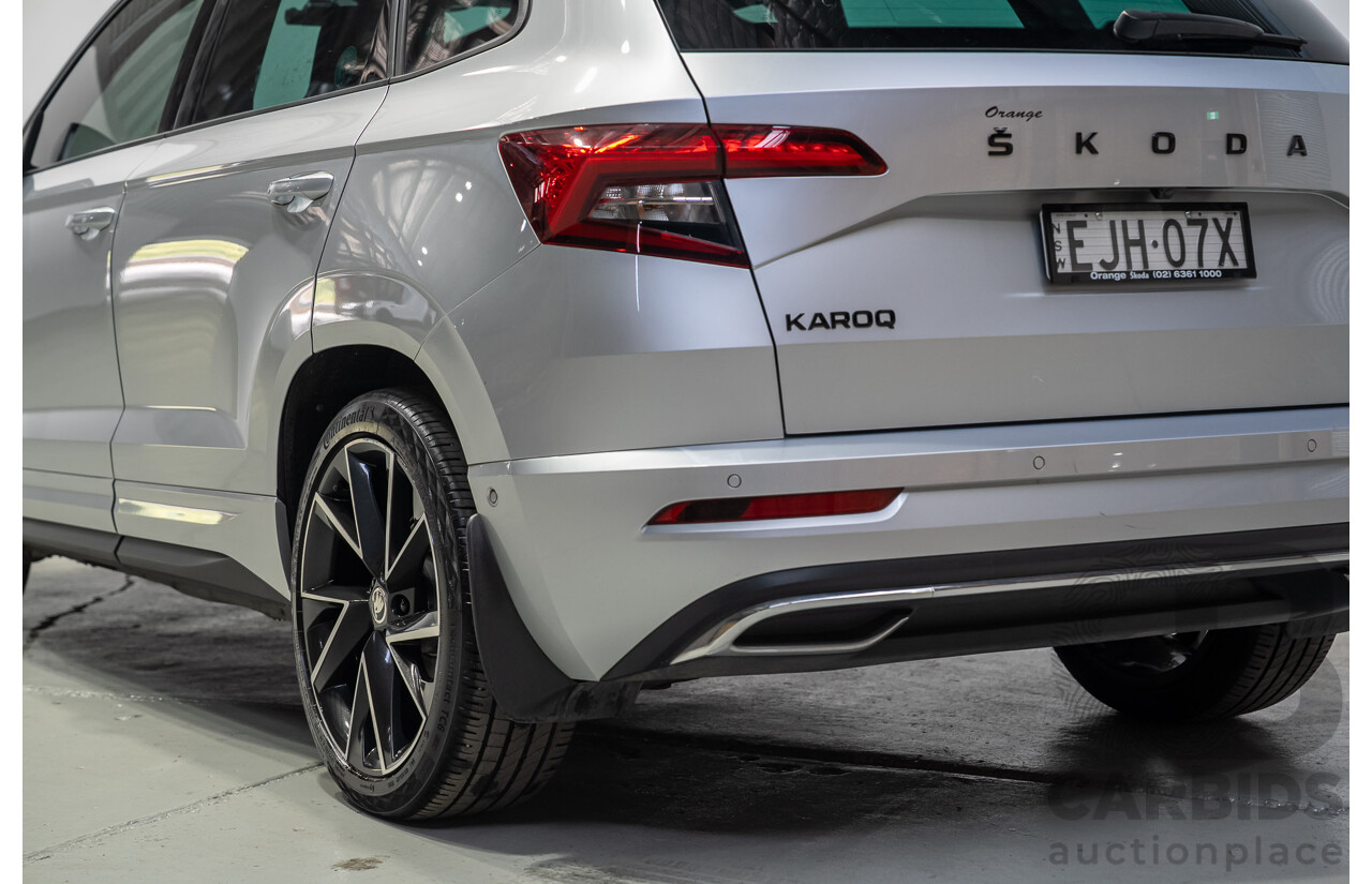 07/2020 Skoda Karoq 140TSI Sportline (4x4) NU MY20 4D Wagon Silver Turbo 2.0L