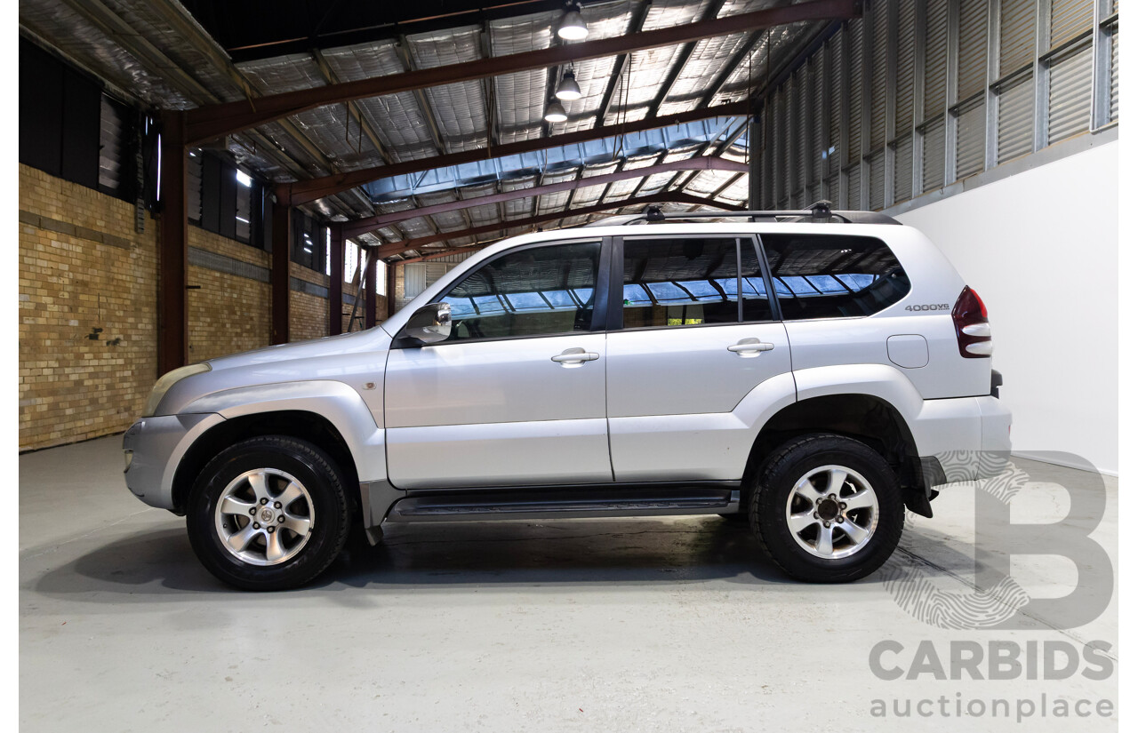 12/2004 Toyota Landcruiser Prado Grande (4x4) GRJ120R 4D Wagon Silver 4.0L