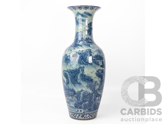 Large Chinese Blue and White Floor Vase