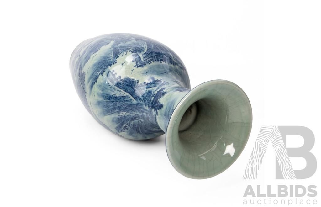 Large Chinese Blue and White Floor Vase