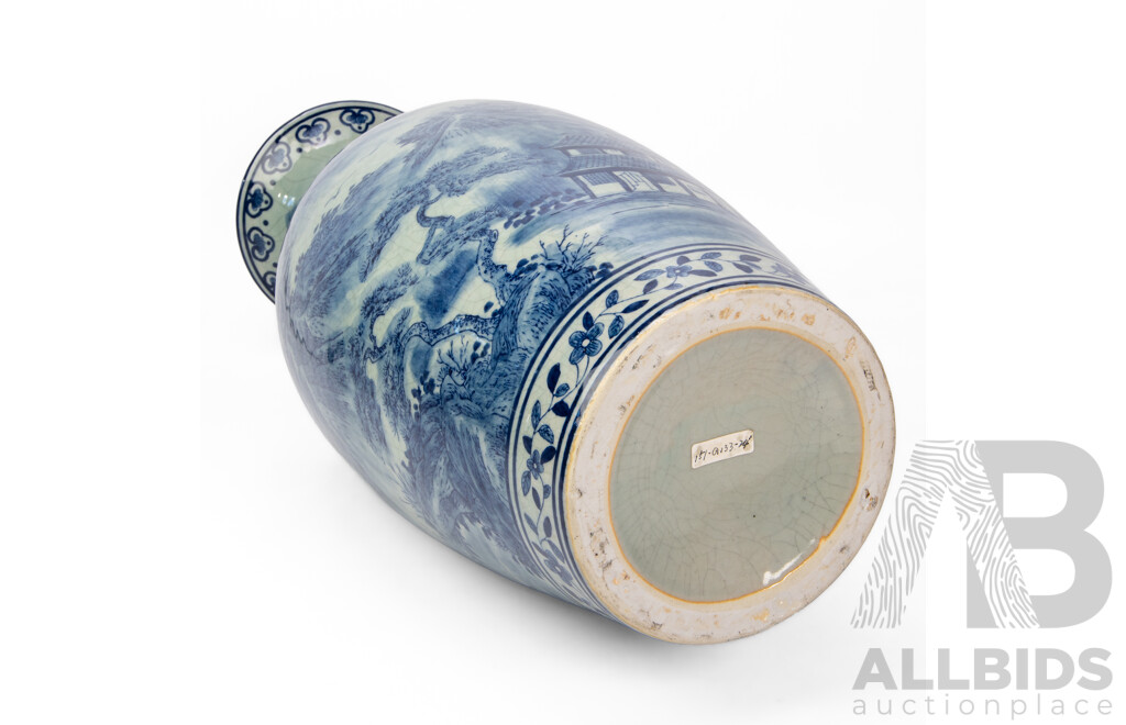 Large Chinese Blue and White Floor Vase
