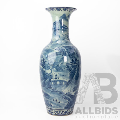 Large Chinese Blue and White Floor Vase