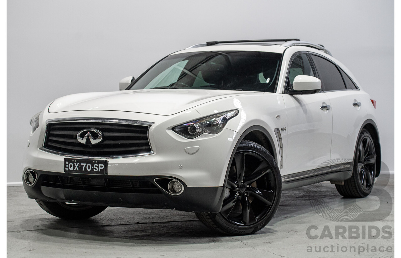 03/2017 Infiniti QX70 3.0d S Premium (AWD) 4d Wagon Majestic White Turbo Diesel 3.0L