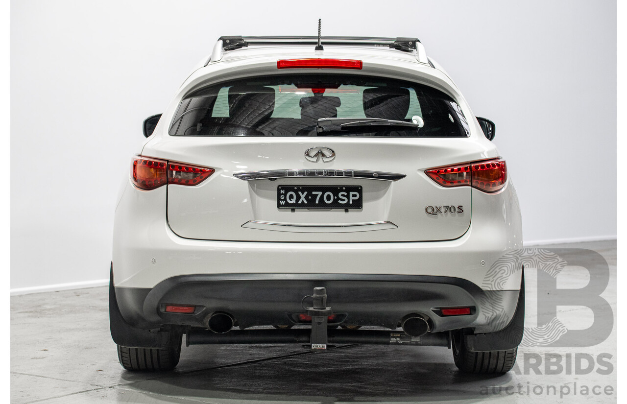 03/2017 Infiniti QX70 3.0d S Premium (AWD) 4d Wagon Majestic White Turbo Diesel 3.0L