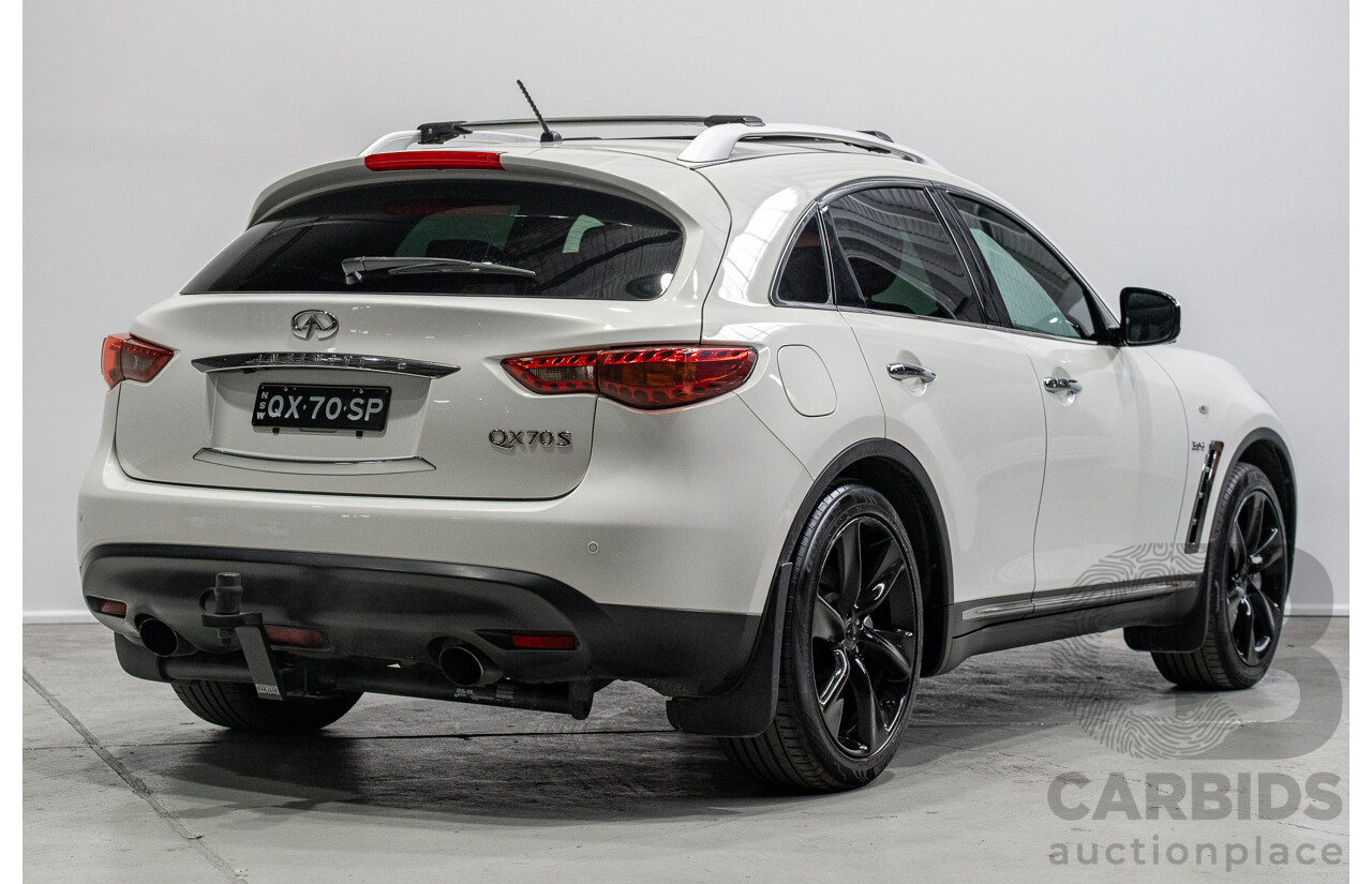 03/2017 Infiniti QX70 3.0d S Premium (AWD) 4d Wagon Majestic White Turbo Diesel 3.0L