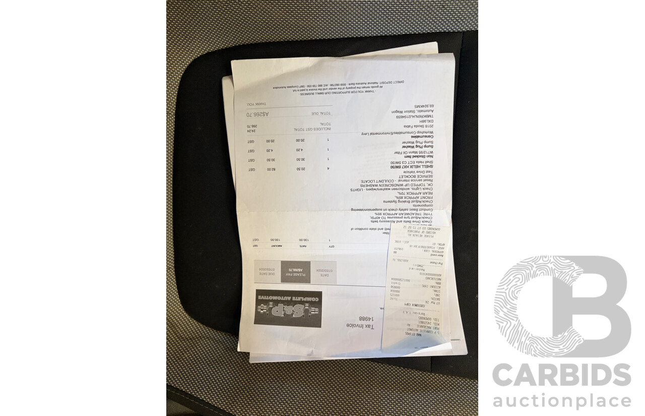 09/2018 Skoda Fabia 81 TSI FWD NJ MY18.5 4D Wagon Blue Turbo 1.0L