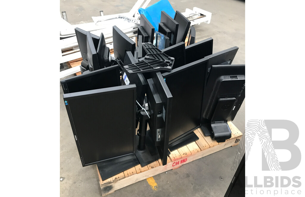 Pallet Lot of Assorted Samsung and HP Monitors
