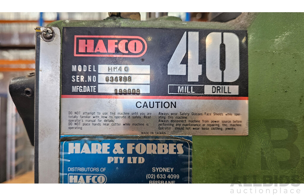 HM-40 Hares & Forbes Mill Drill