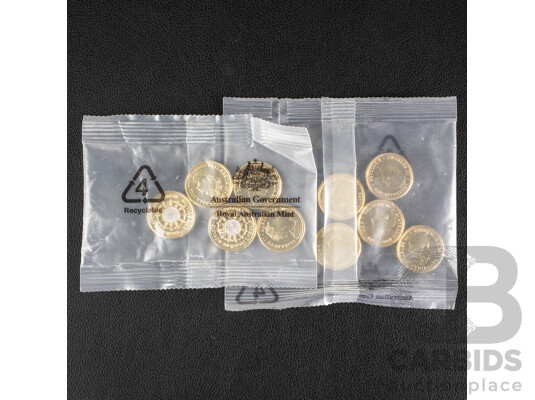 Ten Australian UNC Two Dollar Coins Including 2025 Remembering WW2 80 Years and 2022 Frontline Workers