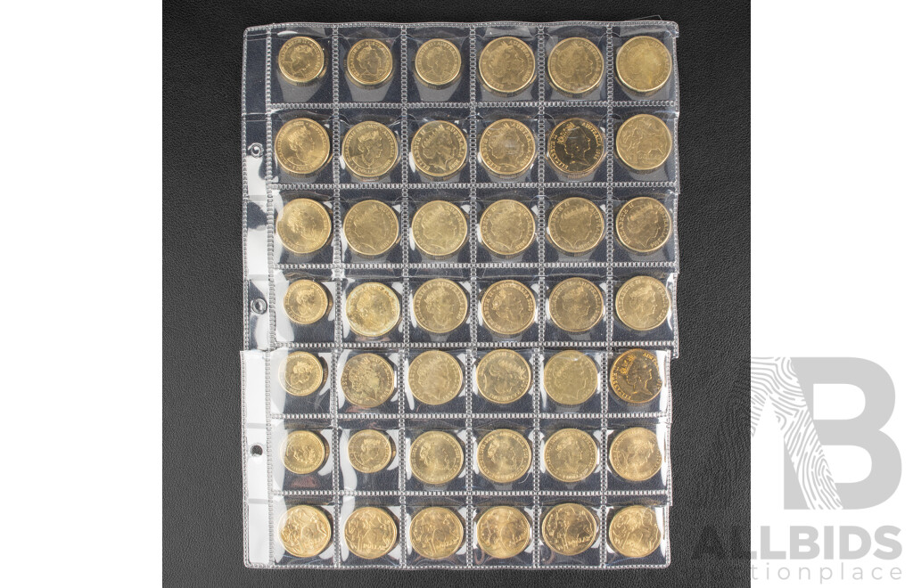 Assortment of Australian One and Two Dollar Coins Including 2016 Fifty Years Decimal Currency, 2020 Qantas 100 Years, 100 Years of ANZAC, 2024 King Charles and More