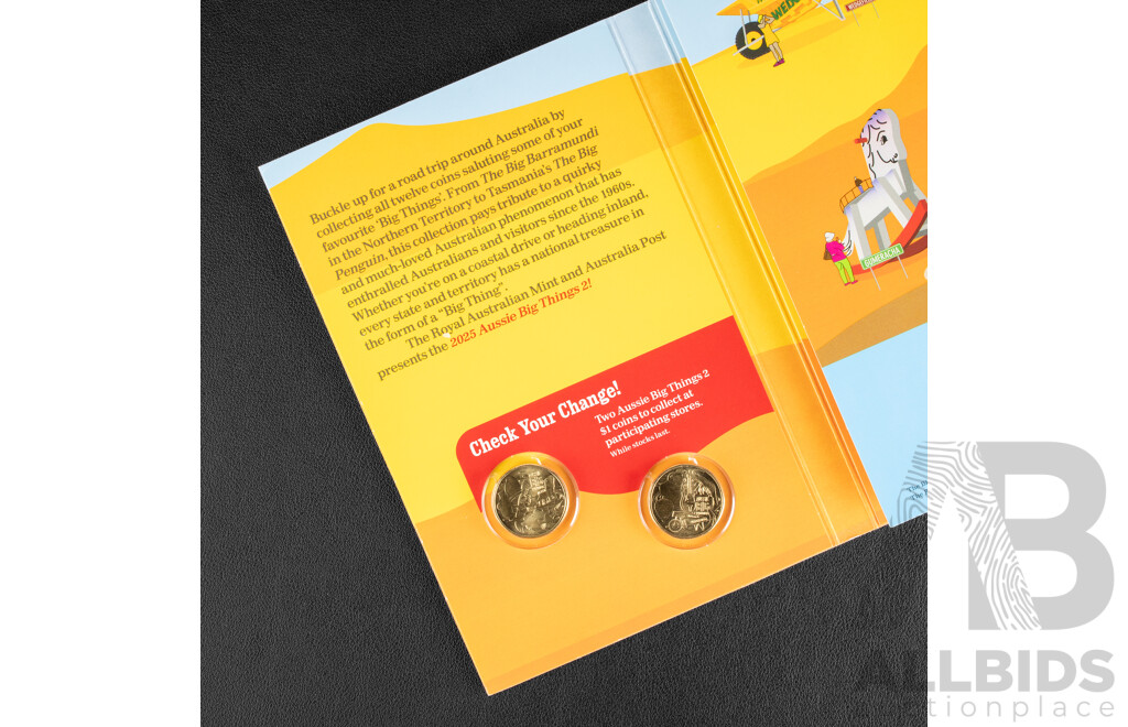 Australian 2025 Aussie Big Things Two, Complete One Dollar Coin Set
