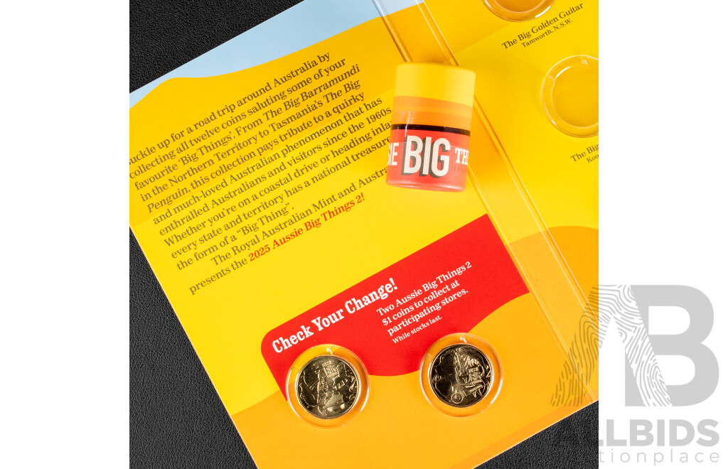 Australian 2025 Aussie Big Things Two, Complete One Dollar Coin Set