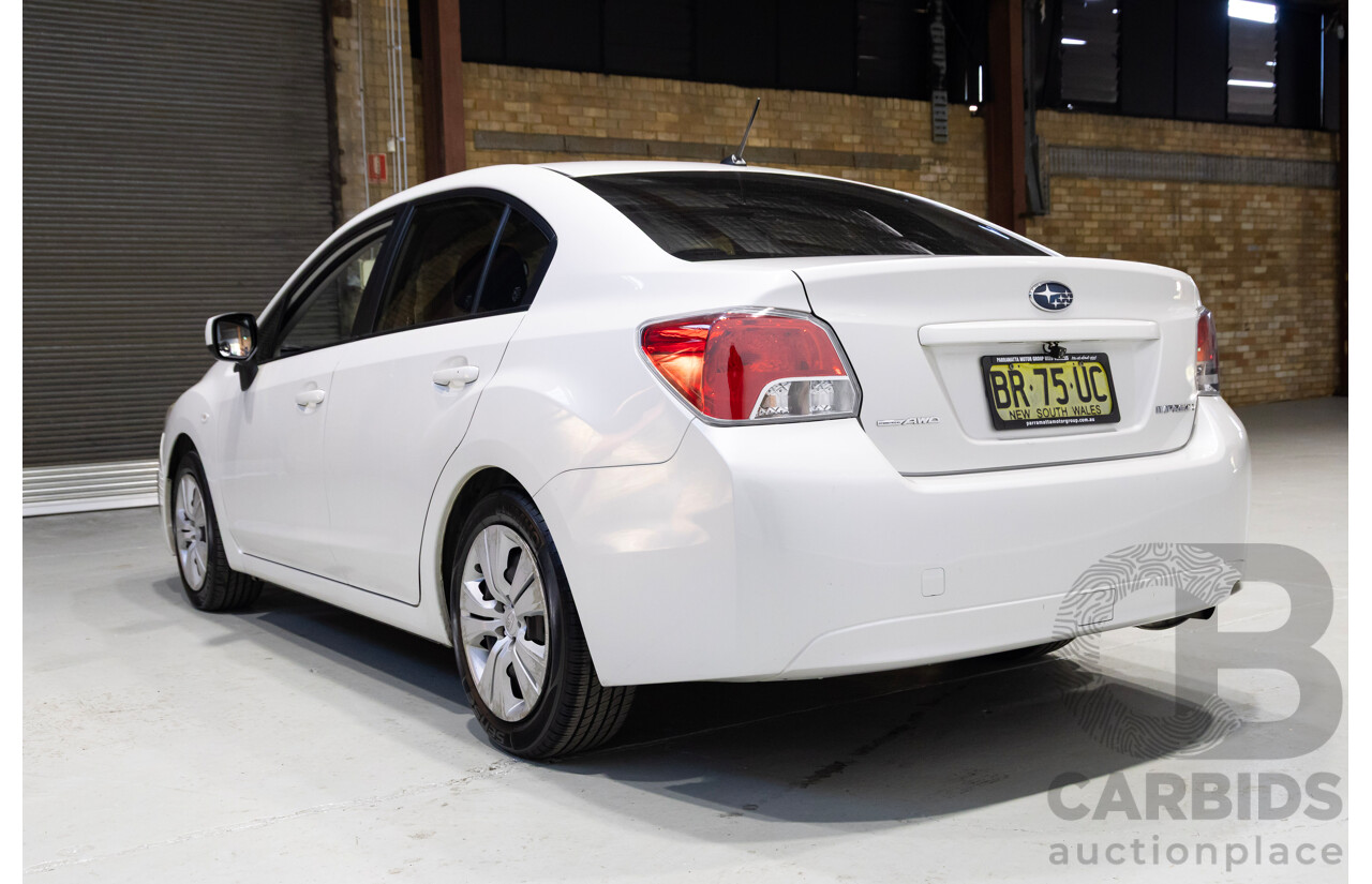 06/2012 Subaru Impreza 2.0i (AWD) MY12 4d Sedan White 2.0L