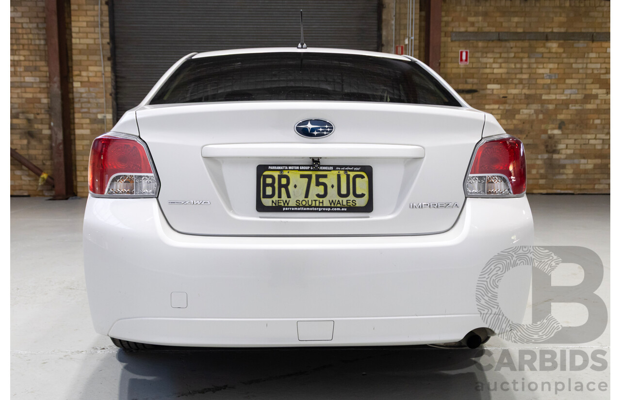 06/2012 Subaru Impreza 2.0i (AWD) MY12 4d Sedan White 2.0L
