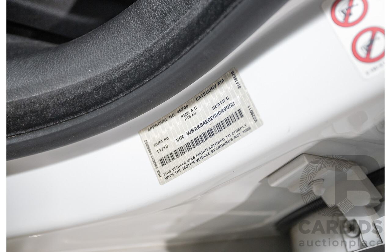 11/2013 BMW X5 xDrive30d M Sport (AWD) F15 4d Wagon Mineral White Metallic Turbo Diesel 3.0L
