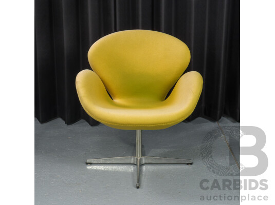 Reproduction Swan Chair with Fabric Upholstery