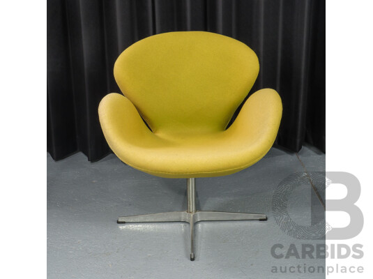 Reproduction Swan Chair with Fabric Upholstery