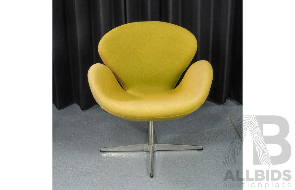 Reproduction Swan Chair with Fabric Upholstery