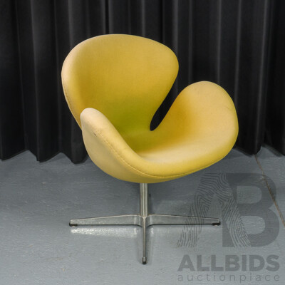 Reproduction Swan Chair with Fabric Upholstery