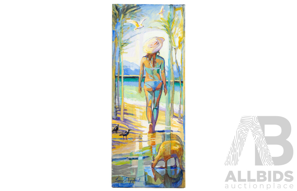 Jenny Sheppard, (20th Century, Australian), Summer Shadows, Original Acrylic on Canvas, 76H x 30W cm