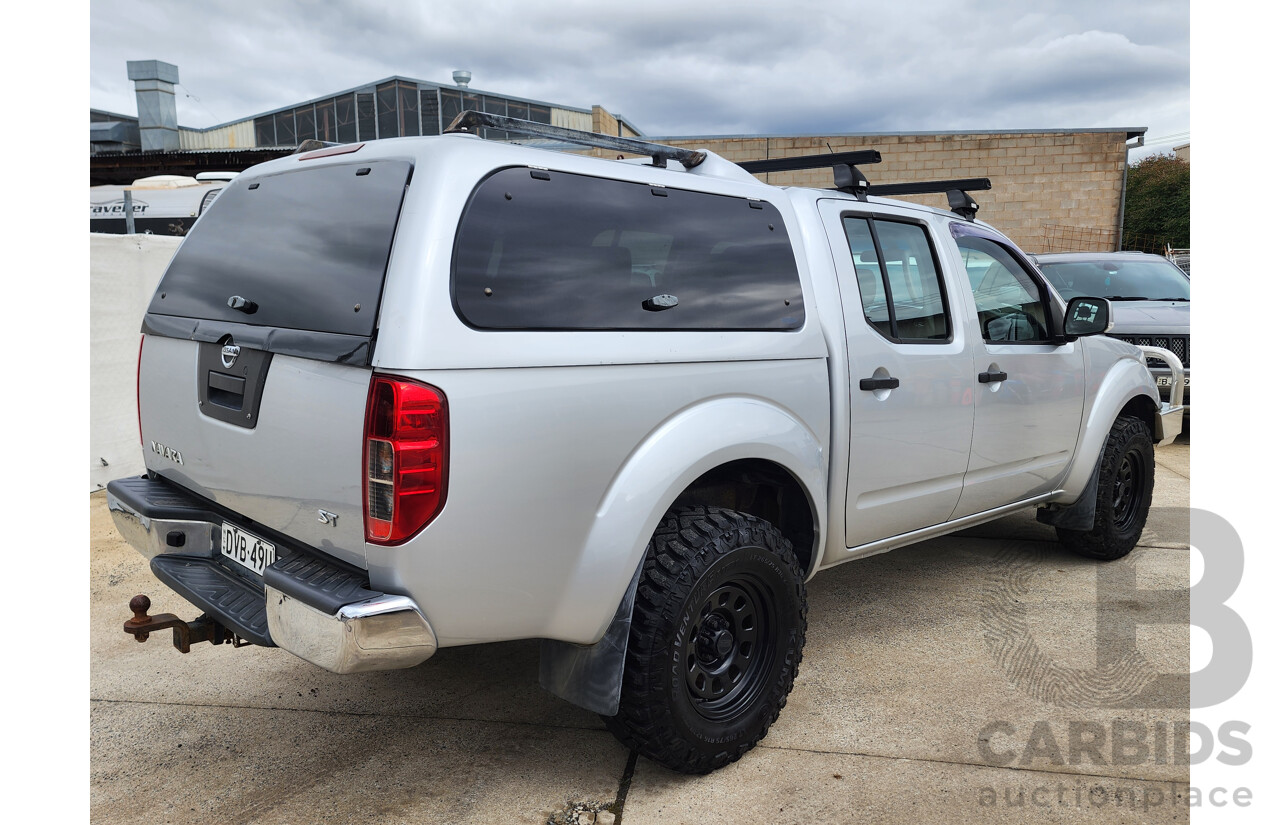 08/2012 Nissan Navara ST (4x4) D40 Dual Cab P/Up Silver 2.5L