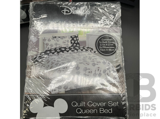 KOO Bathrobe Size S/M , DISNEY Limited Edition Mickey Mouse Bed Quilt Cover Set Queen Bed - Lot of 3