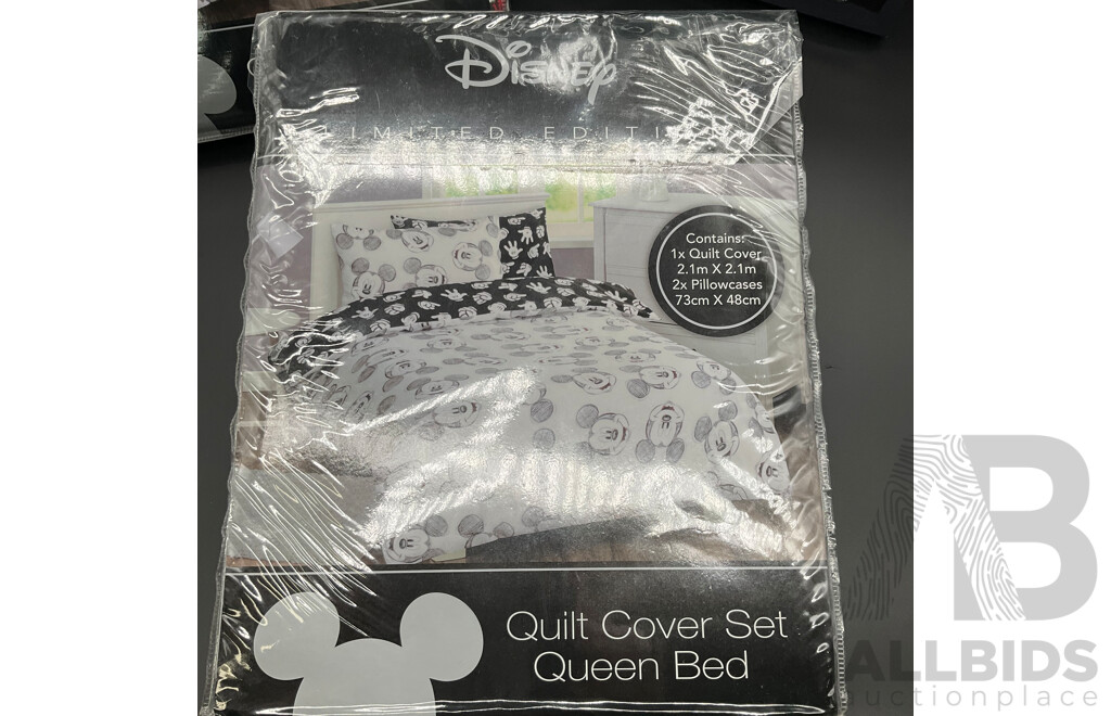 KOO Bathrobe Size S/M , DISNEY Limited Edition Mickey Mouse Bed Quilt Cover Set Queen Bed - Lot of 3