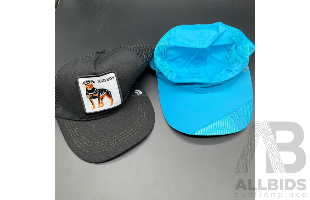 Assorted Hats, Including QUICKSILVER, ROXY and Others, QUICKSILVER Bag, ROXY Bikini's - Lot of 6
