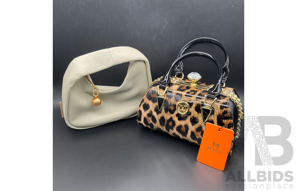 OROTON Clara Mini Bag, MTEY Leather Top Handle Handbag - Lot of 2