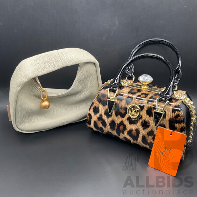 OROTON Clara Mini Bag, MTEY Leather Top Handle Handbag - Lot of 2