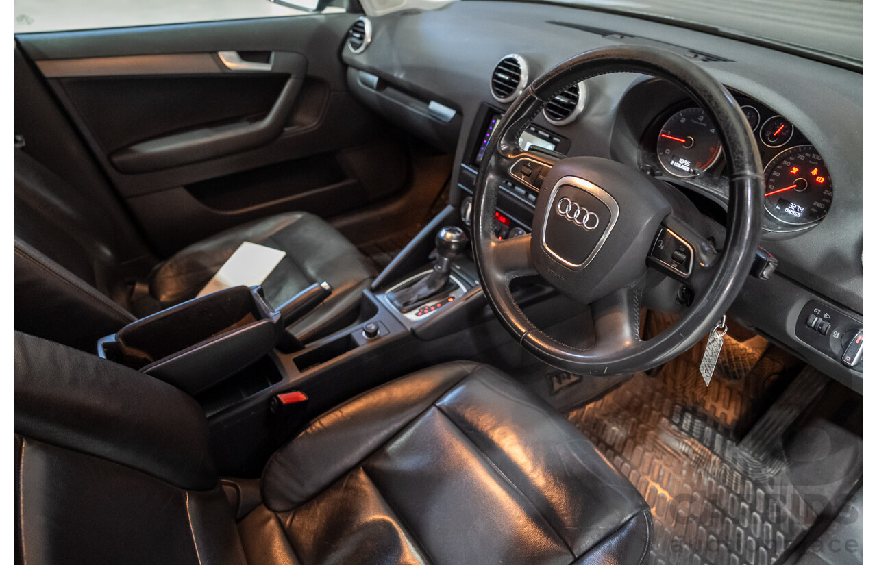 02/2012 Audi A3 Sportback 1.6 TDI Attraction 8P MY12 5d Hatchback Black Turbo Diesel 1.6L