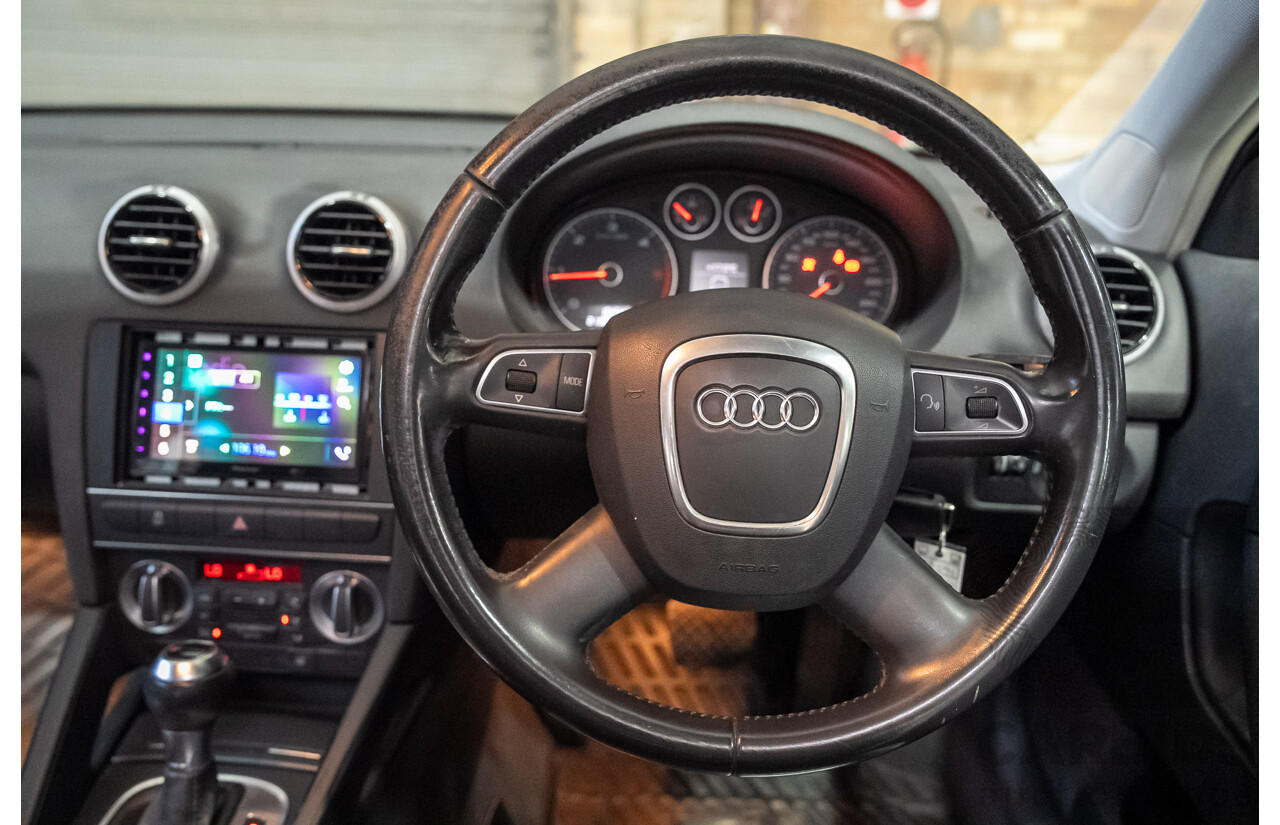 02/2012 Audi A3 Sportback 1.6 TDI Attraction 8P MY12 5d Hatchback Black Turbo Diesel 1.6L