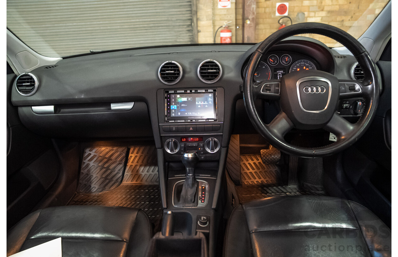 02/2012 Audi A3 Sportback 1.6 TDI Attraction 8P MY12 5d Hatchback Black Turbo Diesel 1.6L
