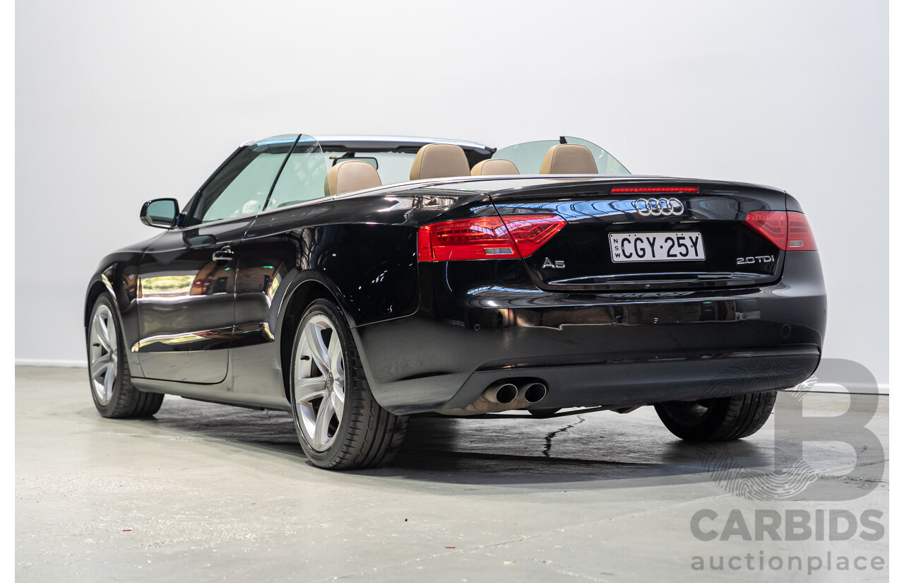 05/2012 Audi A5 2.0 TDI 8T MY12 2d Cabriolet Black 2.0L